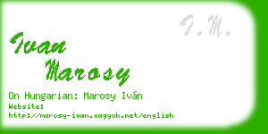 ivan marosy business card