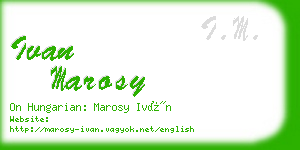 ivan marosy business card